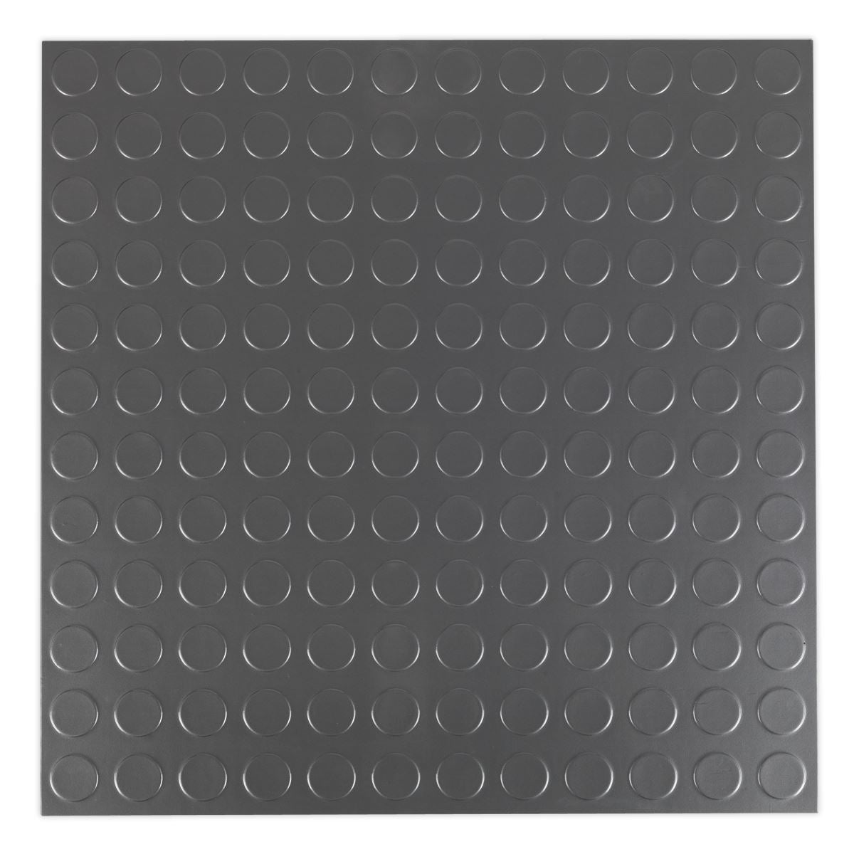 Sealey FT2S Vinyl Floor Tile with Peel & Stick Backing - Silver Coin Pack of 16 Sealey