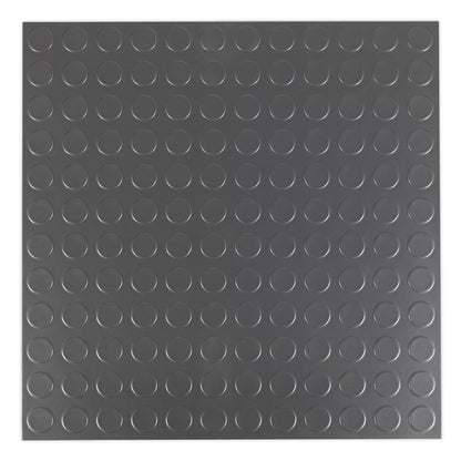Sealey FT2S Vinyl Floor Tile with Peel & Stick Backing - Silver Coin Pack of 16 Sealey