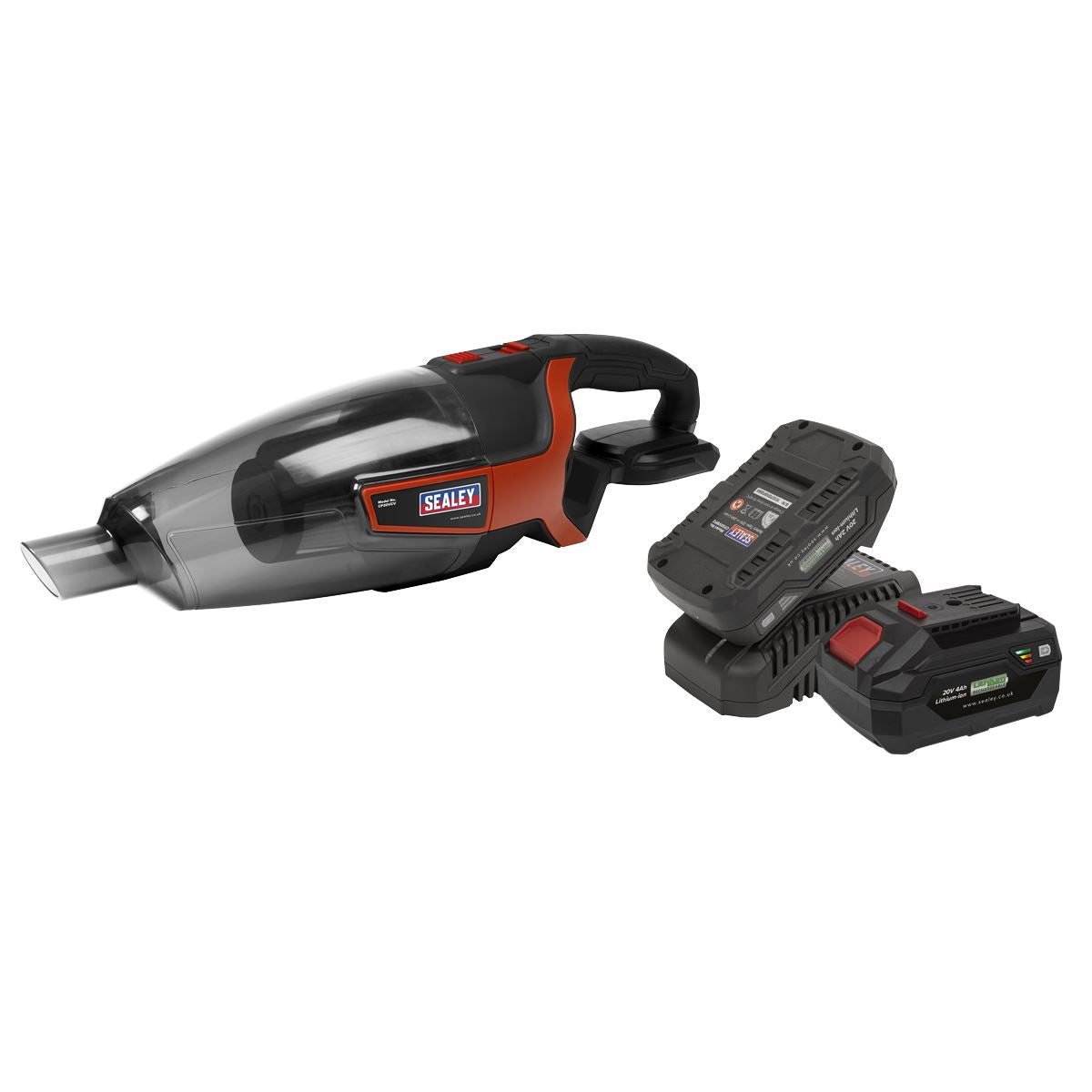Sealey CP20VCVKIT Cordless Handheld Vacuum Cleaner 650ml 20V SV20 Series Kit - 2 Batteries Sealey