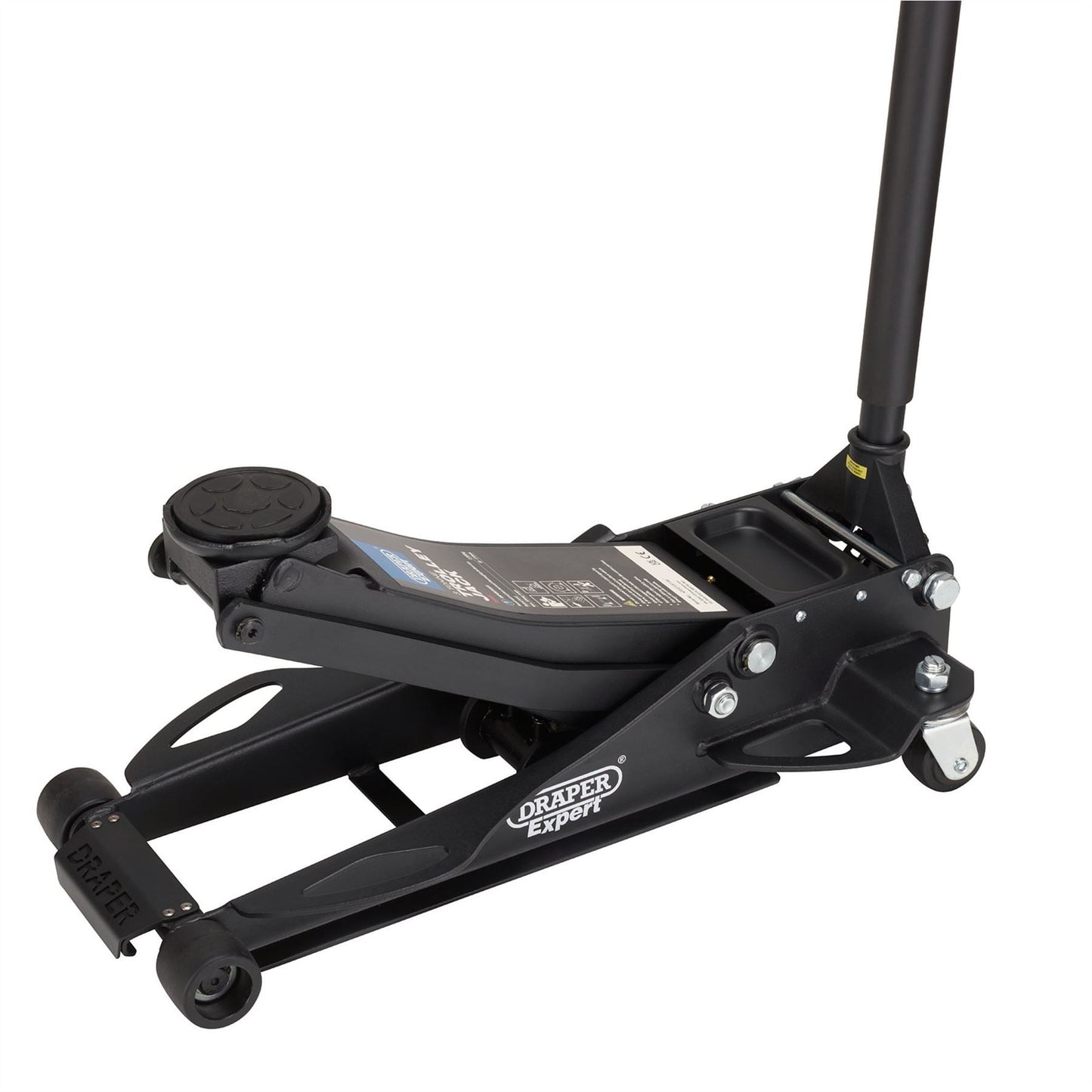 Draper 28464 Expert Professional Low Profile Fast Lift Garage Trolley Jack 3 Tonne Black Draper