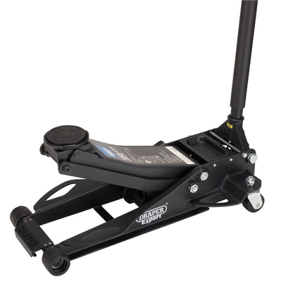 Draper 28464 Expert Professional Low Profile Fast Lift Garage Trolley Jack 3 Tonne Black Draper