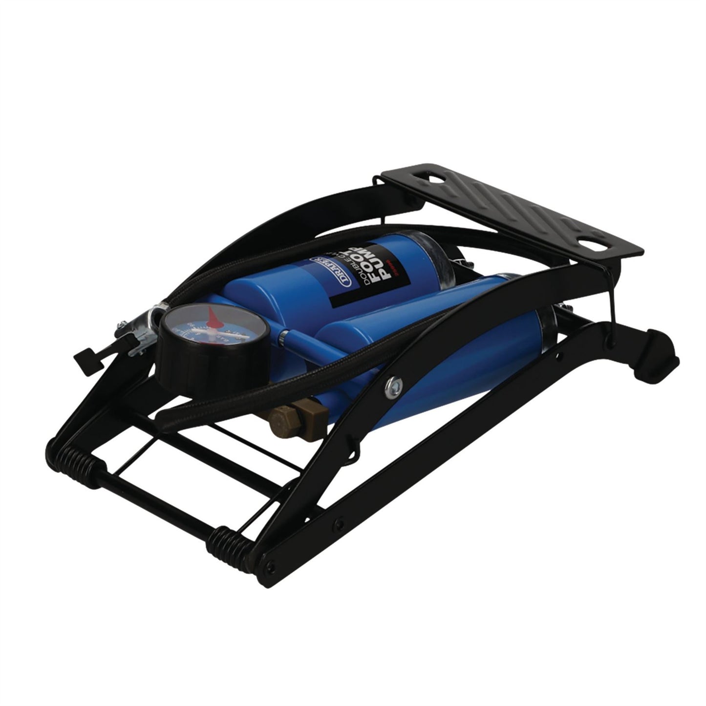 Draper 25996 Double Cylinder Foot Pump with Pressure Gauge Draper