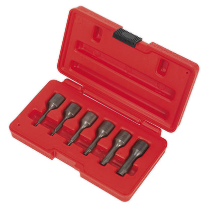 Sealey AK8185 Screw Extractor Set 6pc 3/8"Sq Drive Sealey