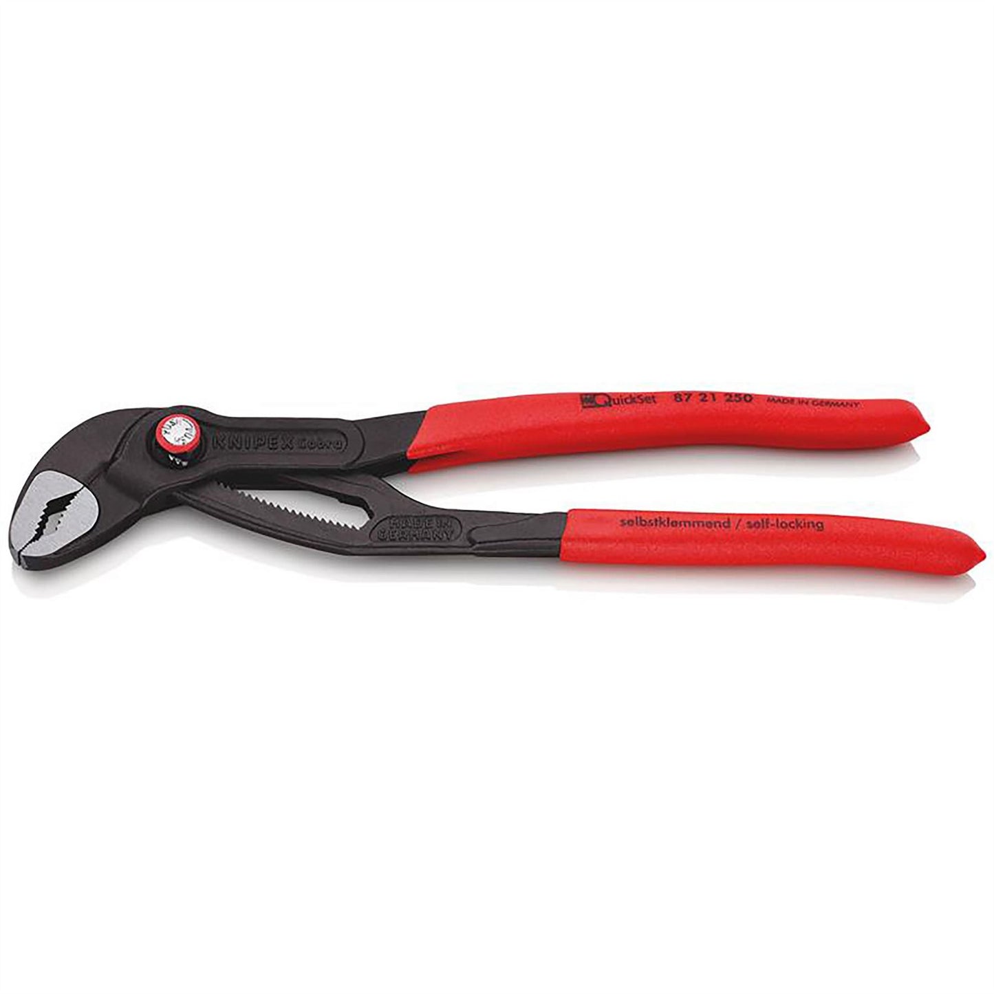 Knipex 53952 87 21 250 SB Cobra® QuickSet High-Tech Water Pump Pliers with non-slip plastic coating grey atramentized 250mm Knipex