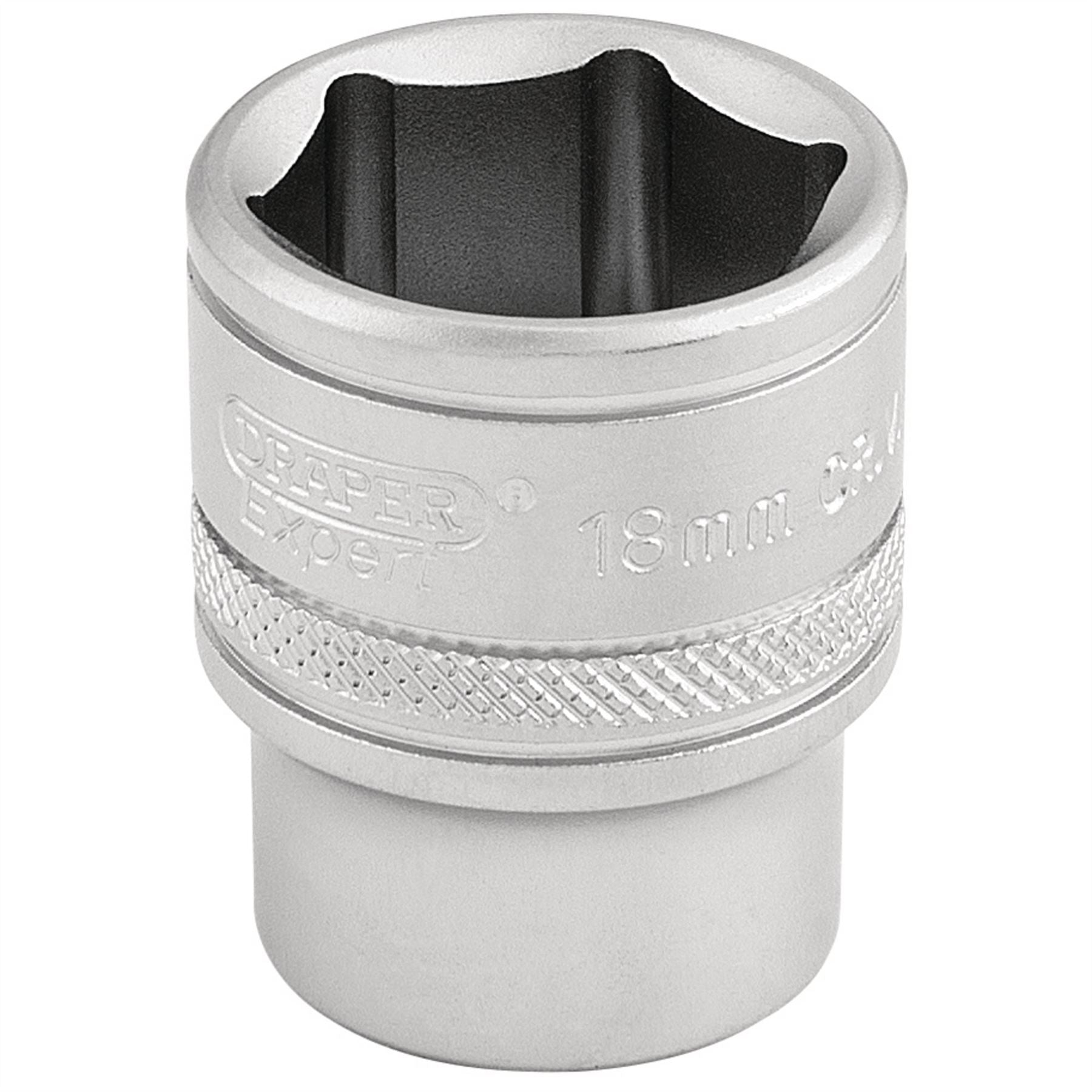 Draper 16544 6 Point Metric Socket 3/8" Sq. Dr. 18mm Draper