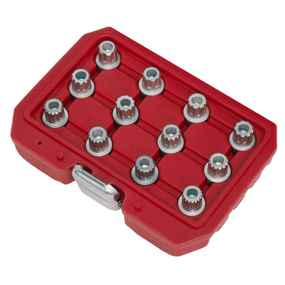 Sealey SX224 Locking Wheel Nut Key Set 12pc - VW Sealey