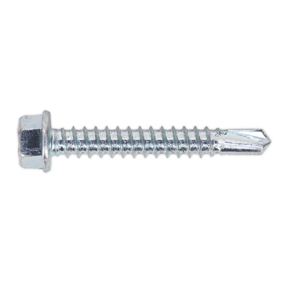 Sealey SDHX5538 Self-Drilling Screw 5.5 x 38mm Hex Head Zinc Pack of 100 Sealey