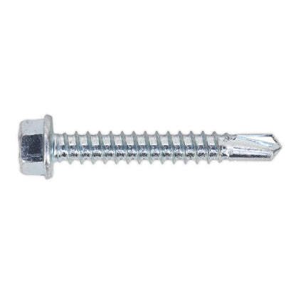 Sealey SDHX5538 Self-Drilling Screw 5.5 x 38mm Hex Head Zinc Pack of 100 Sealey