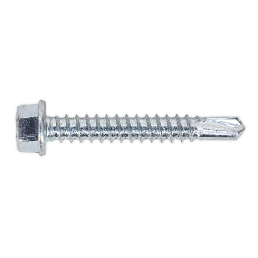 Sealey SDHX5538 Self-Drilling Screw 5.5 x 38mm Hex Head Zinc Pack of 100 Sealey