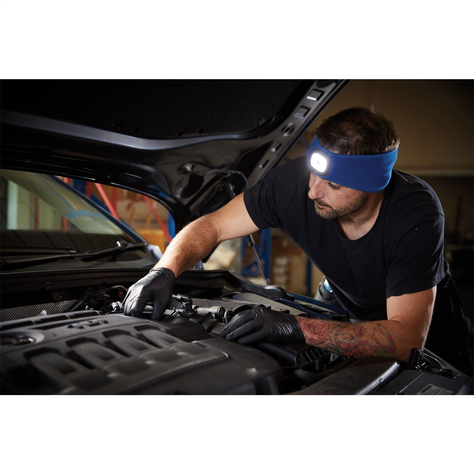 Draper 95171 Headband with USB Rechargeable LED Torch 1W Blue One Size Draper