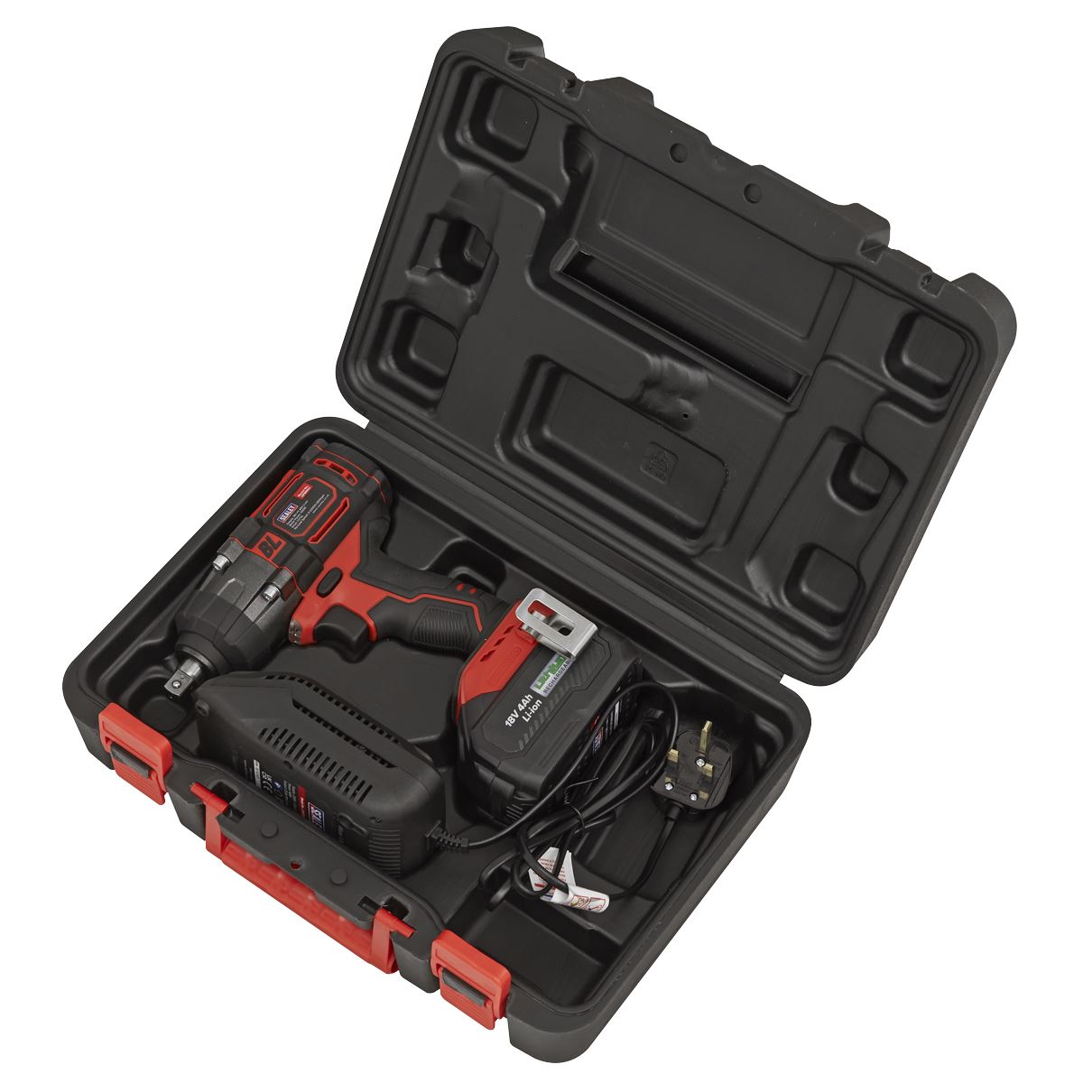 Sealey CP650LI Cordless Brushless Impact Wrench 18V 4Ah Lithium-ion 1/2"Sq Drive Sealey