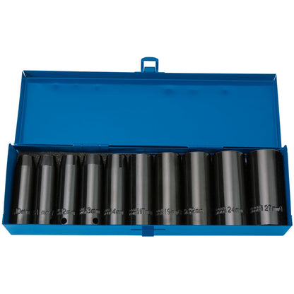Draper 38369 Expert HI-TORQ® Metric Deep Impact Socket Set 1/2" Sq. Dr. 10 Piece Draper