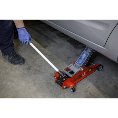 Sealey 2180LE 180° Handle Low Profile Short Chassis Trolley Jack 2 Tonne - Red Sealey