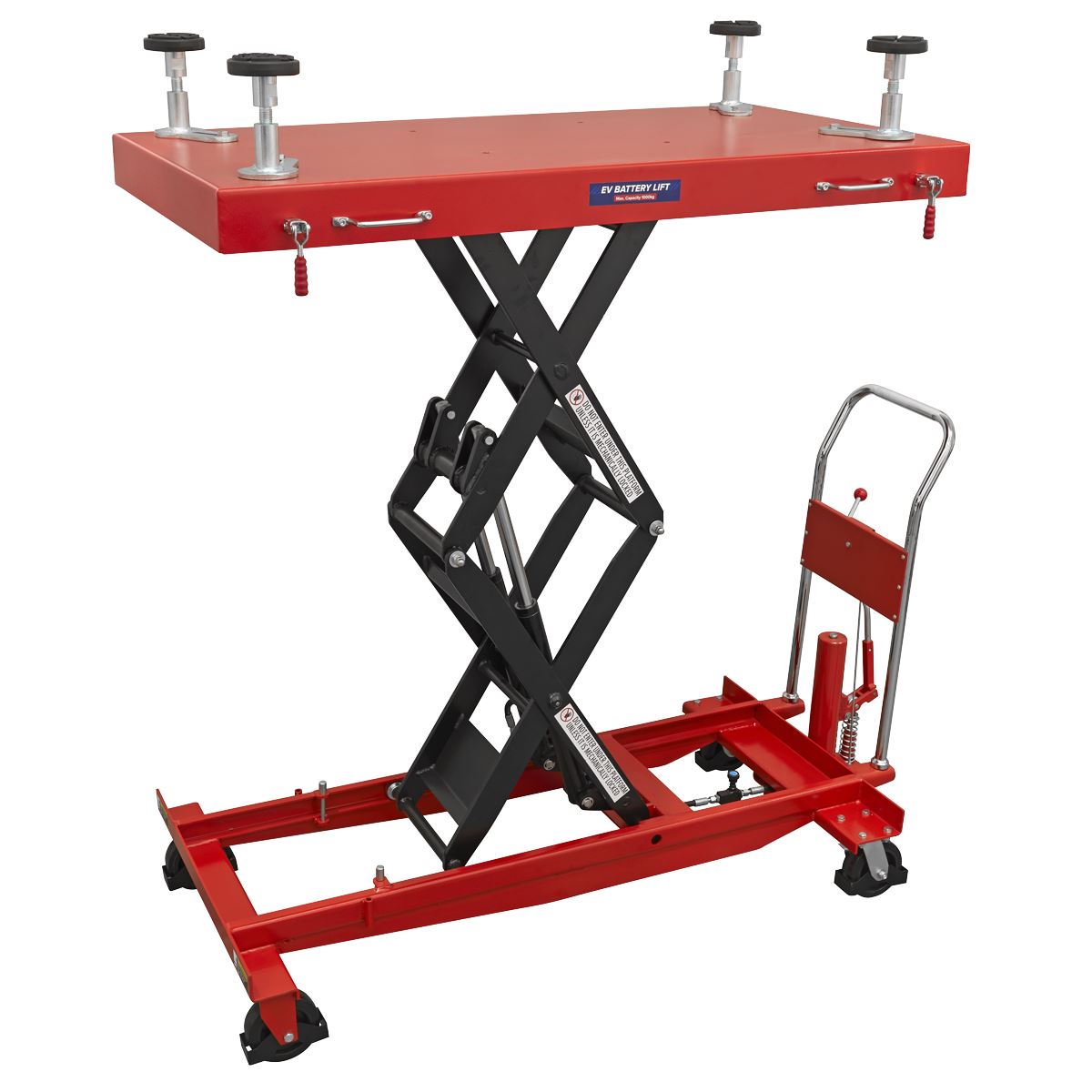 Sealey EVBT1000 1000kg Capacity EV Battery Lift/Hydraulic Platform Truck High Lift Sealey