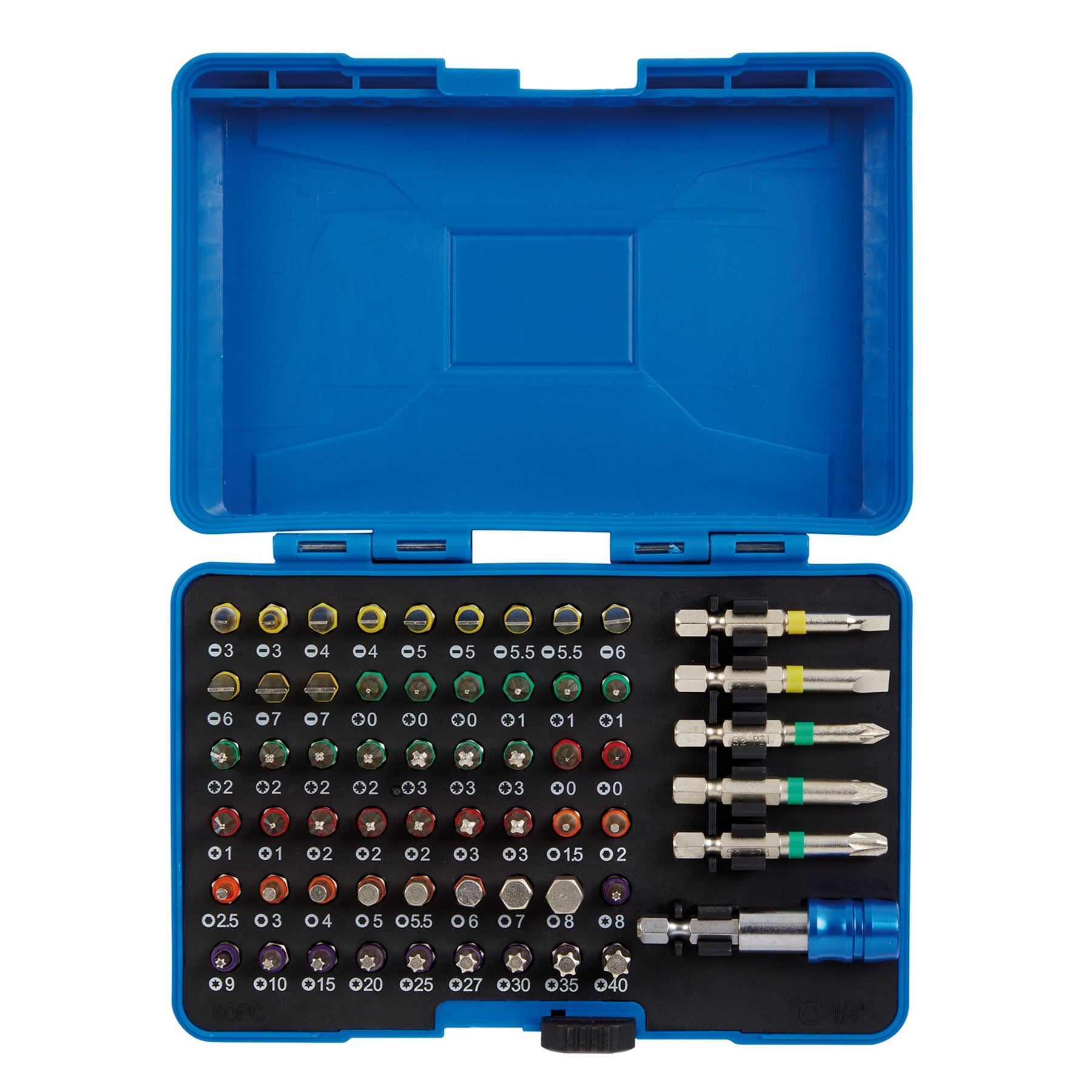 Draper 82405 Coloured Screwdriver Bit Set 60 Piece Draper