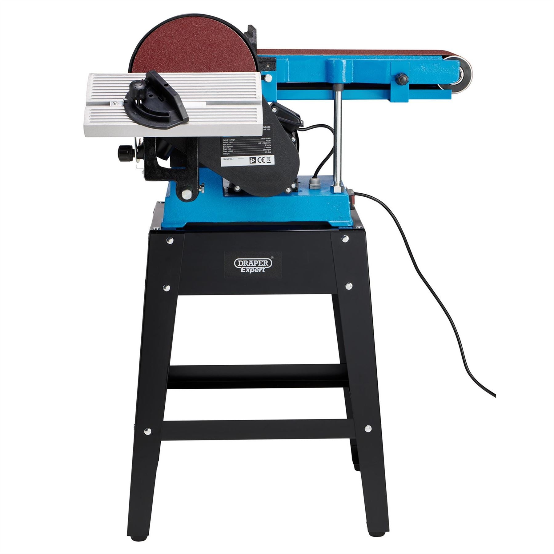 Draper 98423 Expert 230V Belt And Disc Sander With Tool Stand 150mm 750W Draper