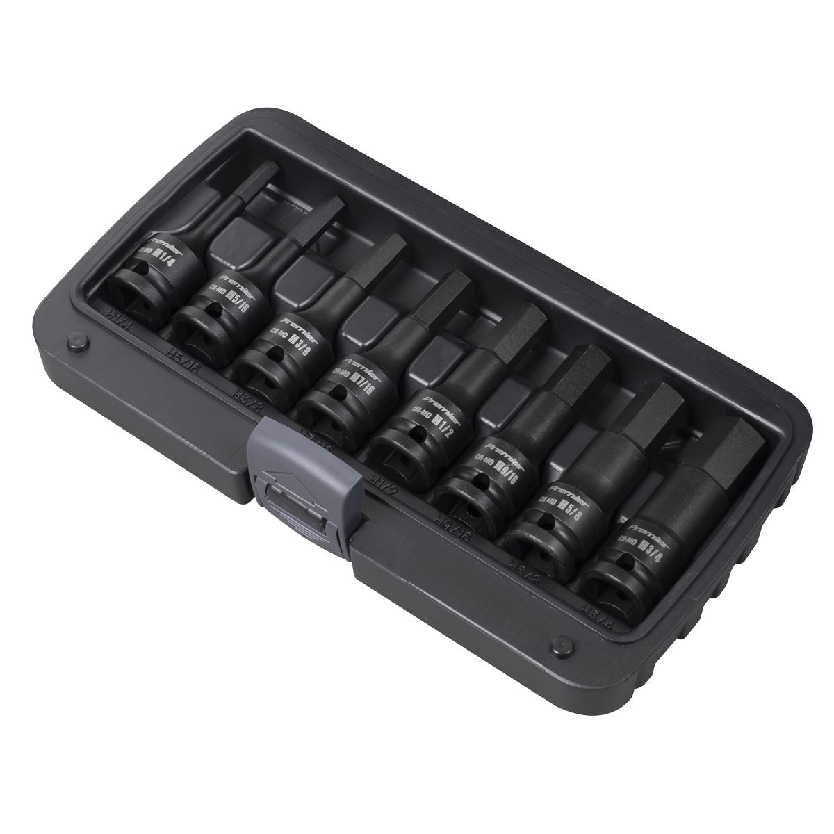 Sealey AK5600 Impact Hex Socket Bit Set 8pc 1/2"Sq Drive - Imperial Sealey