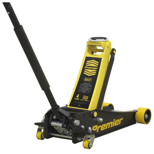 Sealey 4040AY Premier Low Profile Trolley Jack with Rocket Lift 4 Tonne - Yellow Sealey