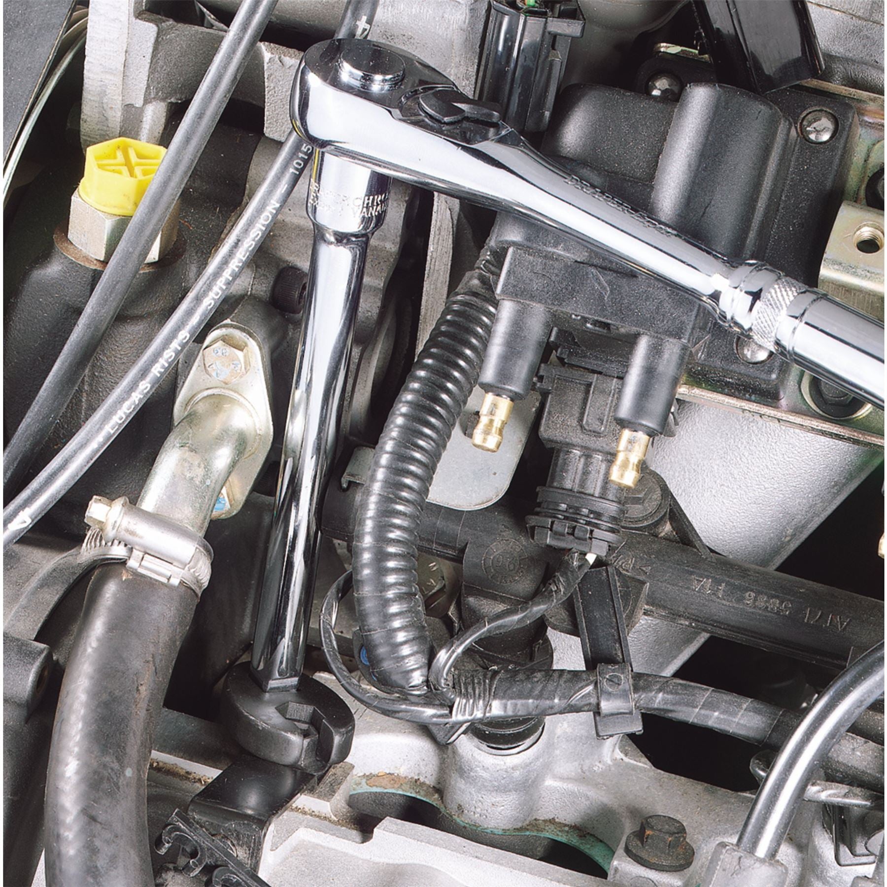 Draper 61034 Metric Crow Foot Spanner Set on a Metal Rail 3/8" Sq. Dr. 8 Piece Draper