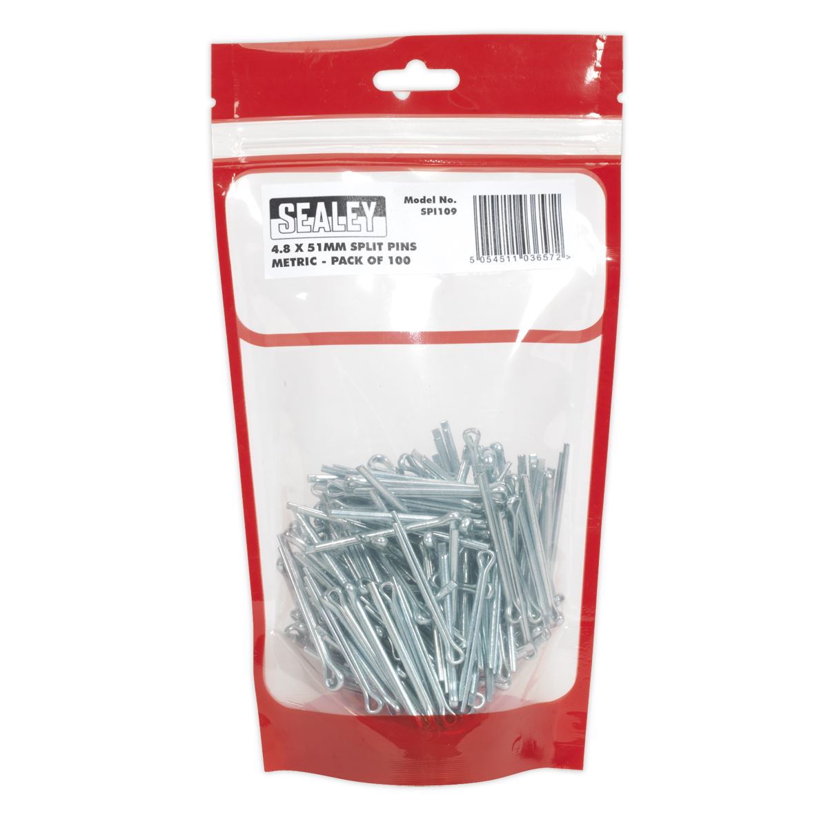 Sealey SPI109 Split Pin 4.8 x 51mm Pack of 100 Sealey