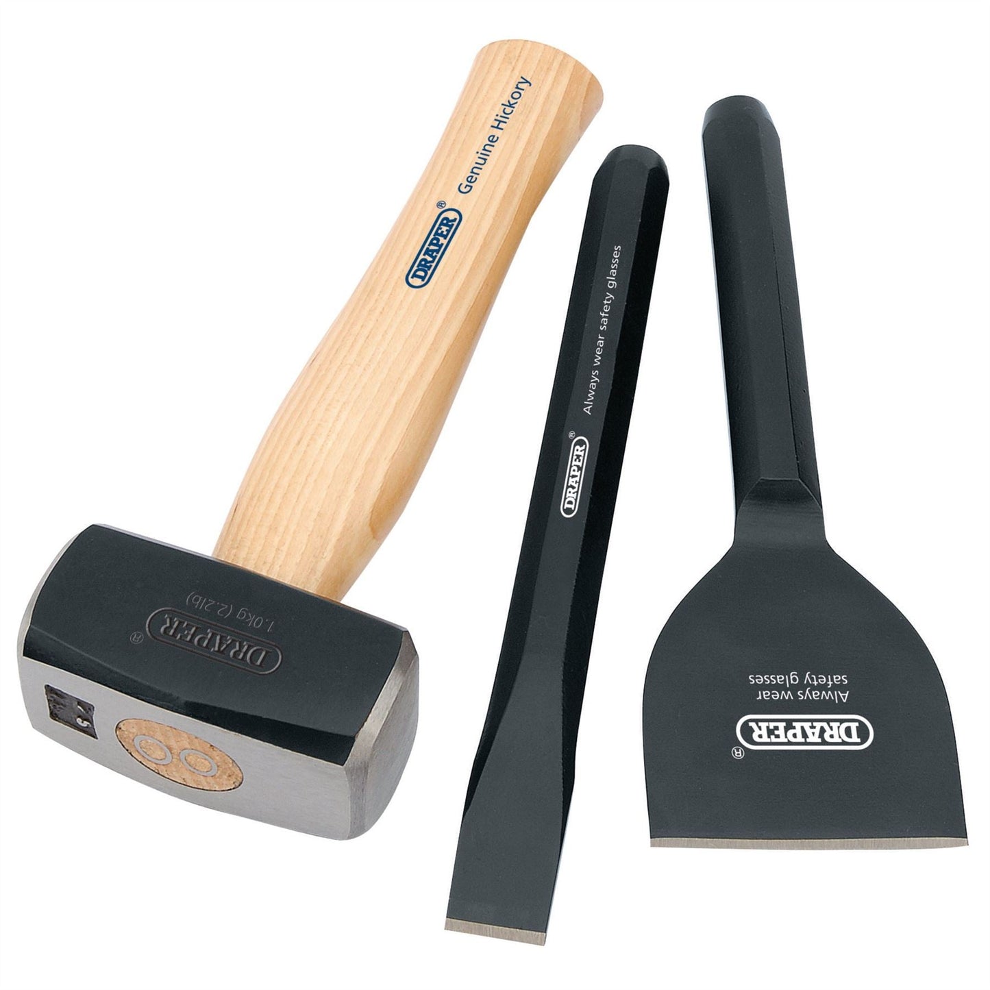 Draper 26120 Builders Kit with Hickory Handle 3 Piece Draper
