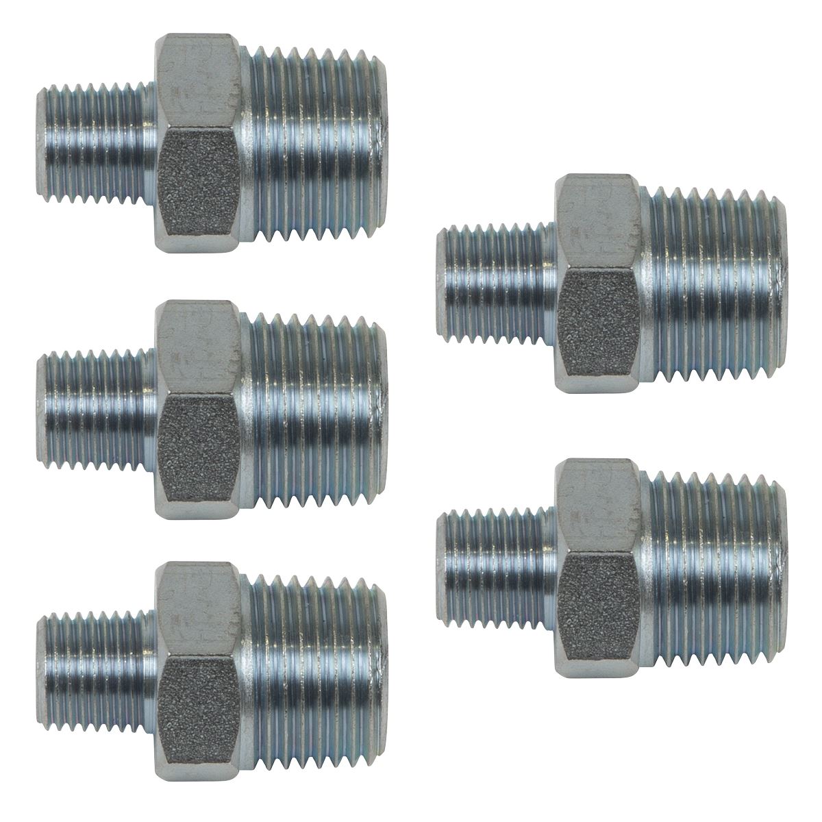 Sealey AC101 Reducing Union 1/2"BSPT to 1/4"BSPT - Pack of 5 Sealey