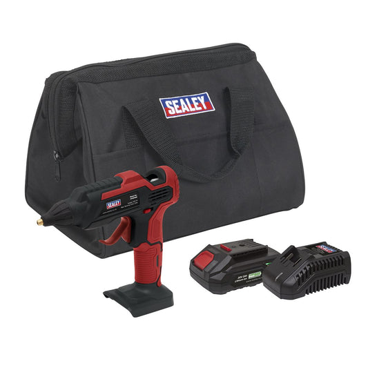 Sealey CP20VGGKIT1 Cordless Glue Gun Kit 20V 2Ah SV20 Series Sealey