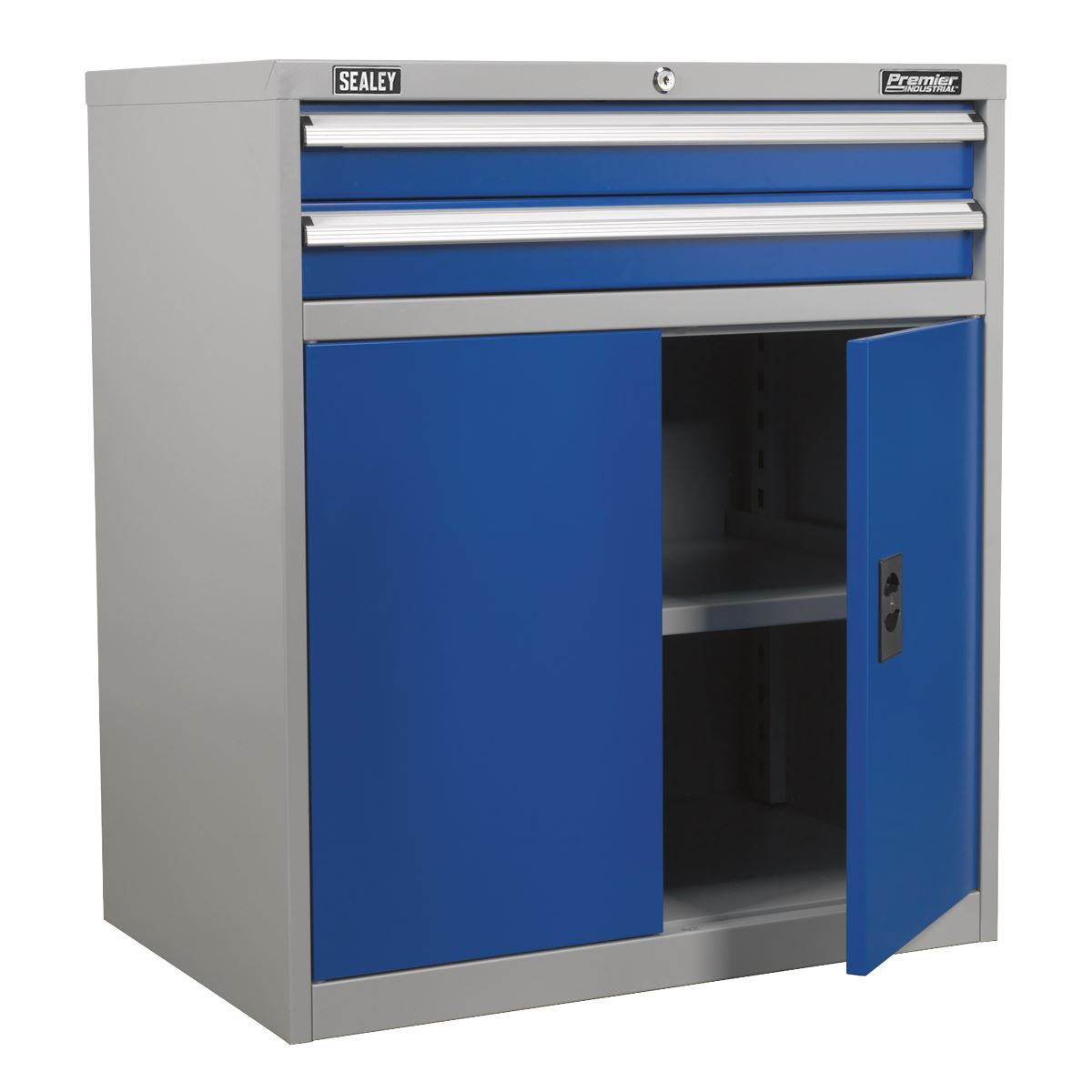 Sealey API8810 Industrial Cabinet 2 Drawer & 1 Shelf Double Locker Sealey