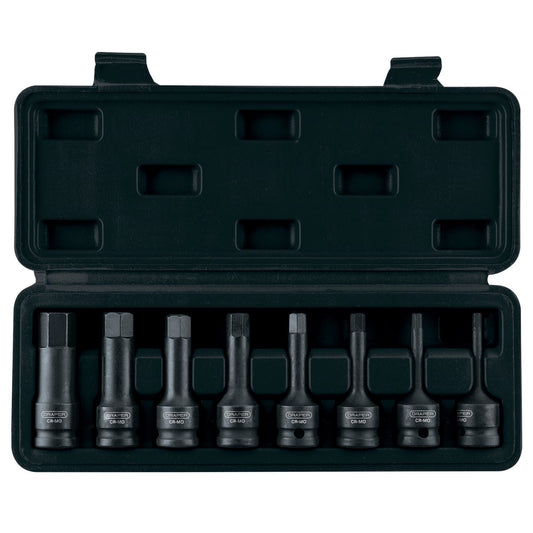 Draper 26439 Expert Impact Hex. Socket Bit Set 1/2" Sq. Dr. 8 Piece Draper