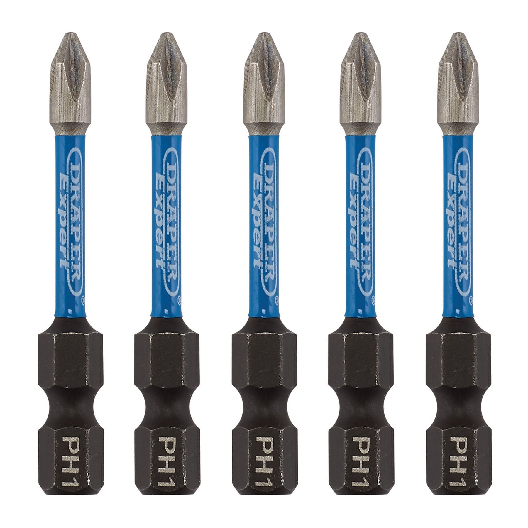 Draper 05498 Expert Cross Slot/PH Type Impact Screwdriver Bits No.1 x 50mm 1/4" Hex Pack of 5 Draper