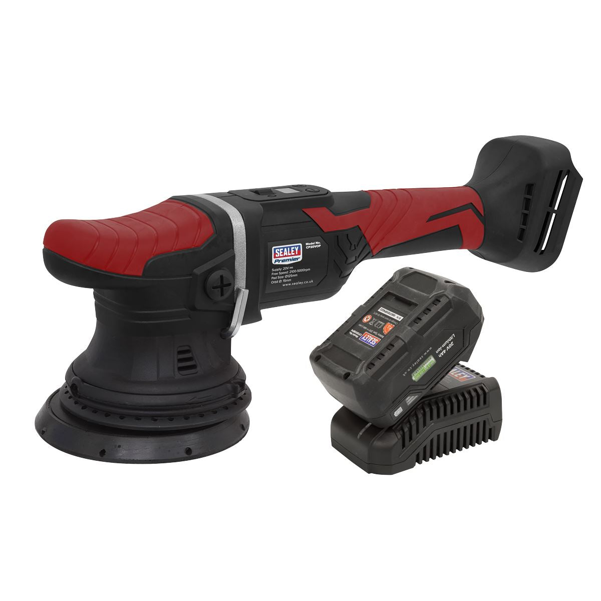 Sealey CP20VOPKIT Cordless Orbital Polisher Kit 20V 4Ah SV20 Series Ø125mm Sealey