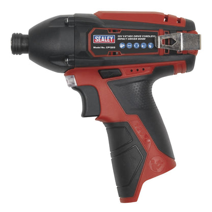 Sealey CP1203 Cordless Impact Driver 1/4"Hex Drive 12V SV12 Series - Body Only Sealey