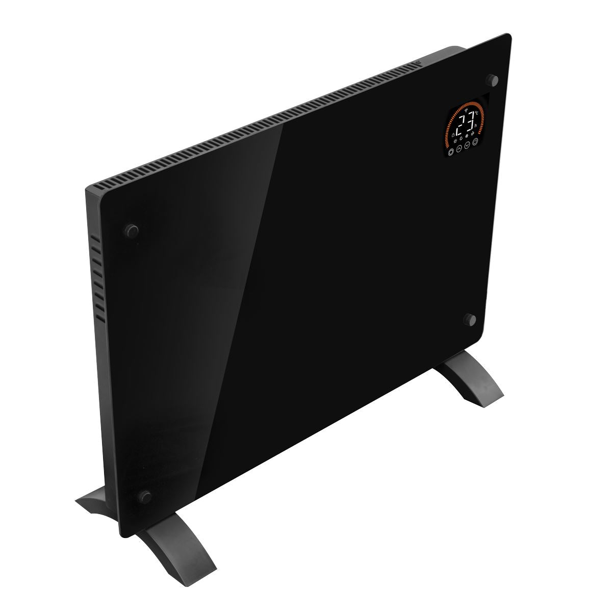 Baridi DH137 Electric Glass Panel Heater 1500W Thermostat Controlled 24Hr 7 Day Timer Wi-Fi Enabled Remote Control Black Baridi