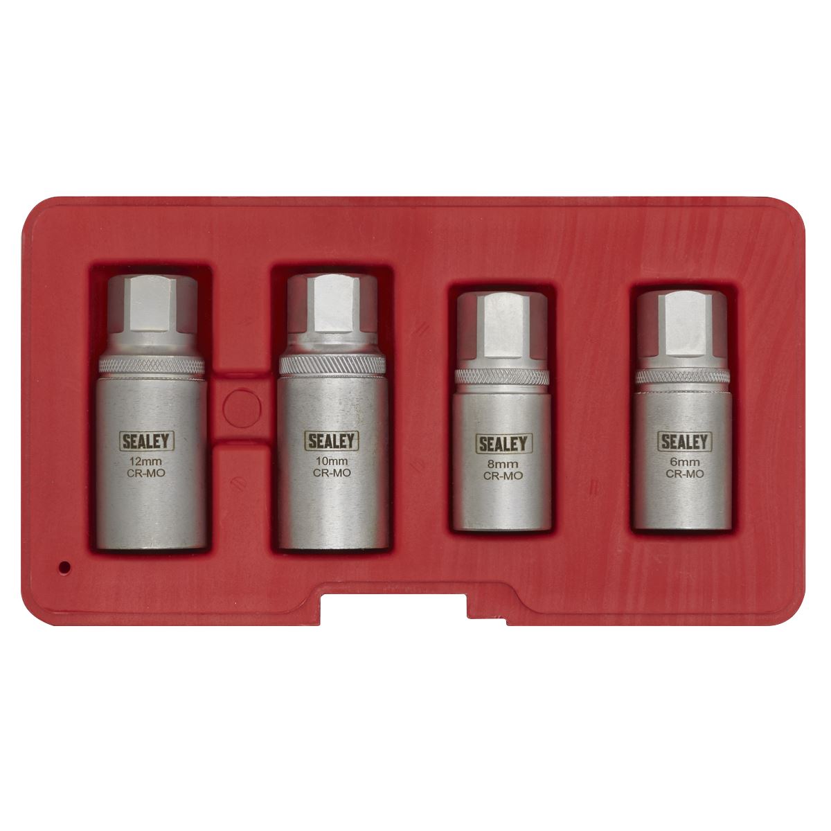 Sealey AK723 Stud Extractor Set 4pc 1/2"Sq Drive Metric Sealey