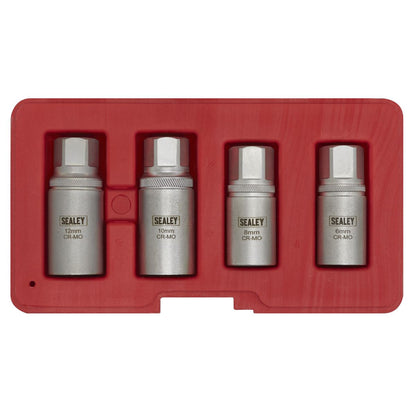 Sealey AK723 Stud Extractor Set 4pc 1/2"Sq Drive Metric Sealey