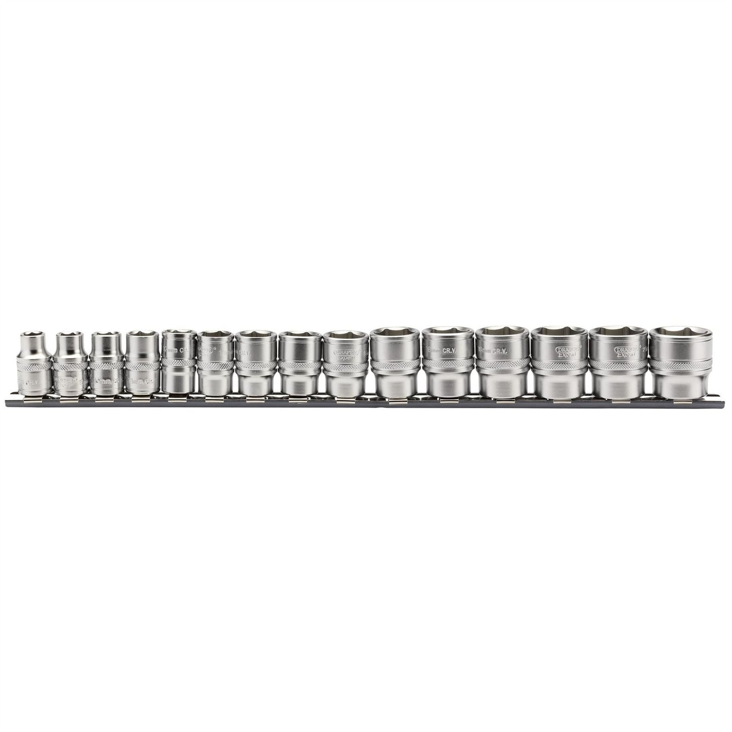 Draper 16492 Expert Metric Socket Set on a Metal Rail 3/8" Sq. Dr. 15 Piece Draper