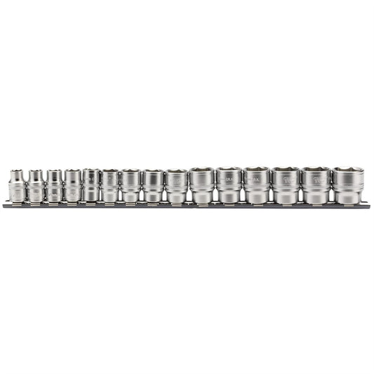 Draper 16492 Expert Metric Socket Set on a Metal Rail 3/8" Sq. Dr. 15 Piece Draper