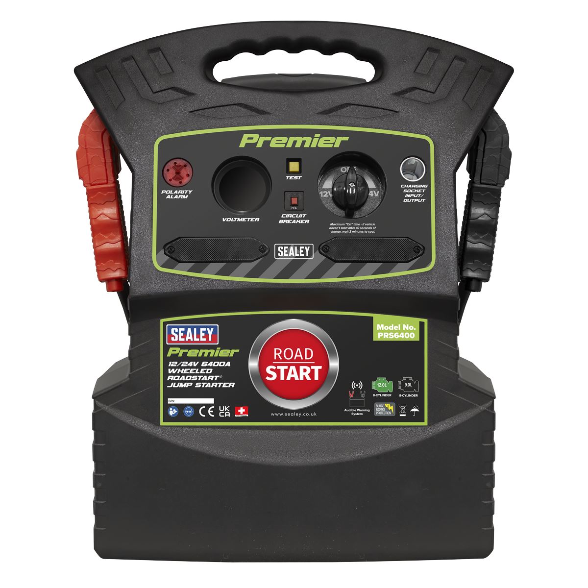 Sealey PRS6400 Premier 12/24V 6400A Wheeled RoadStart® Jump Starter Sealey