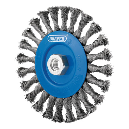 Draper 08059 Steel Twist-Knot Flat Wire Wheel Brush 150mm M14 Draper