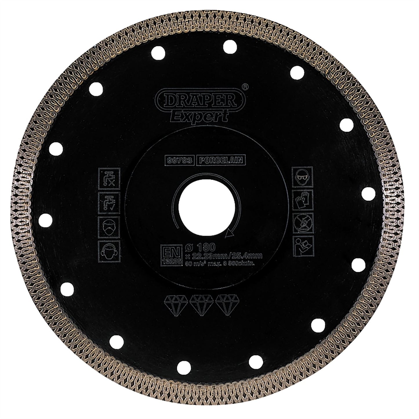 Draper 99793 Expert Turbo-X Porcelain Diamond Blade 180mm Draper