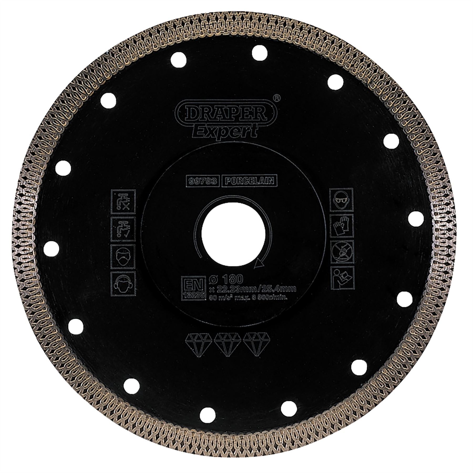 Draper 99793 Expert Turbo-X Porcelain Diamond Blade 180mm Draper