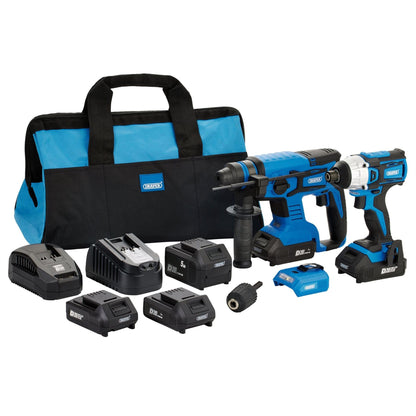Draper 24021 D20 20V Impact Driver and SDS+ Drill Kit Draper