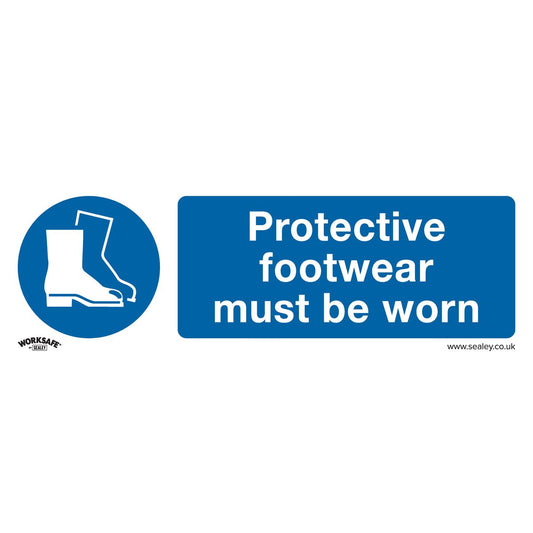 Sealey SS7V1 Mandatory Safety Sign - Protective Footwear Must Be Worn - Self-Adhesive Vinyl Sealey