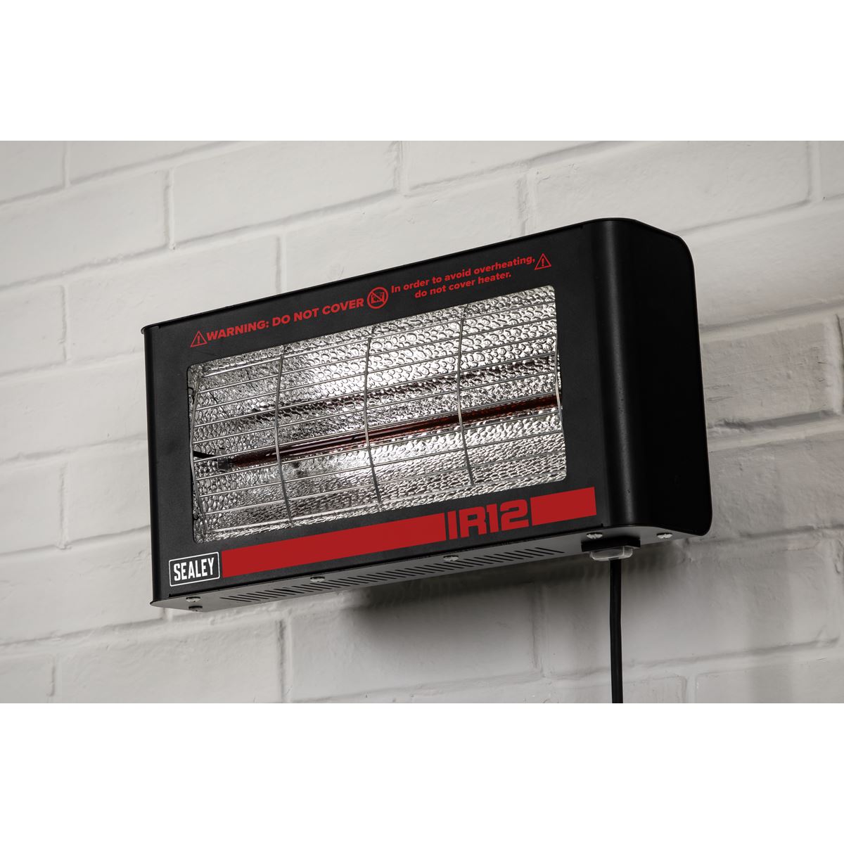 Sealey IR12 Infrared Quartz Heater - Wall Mounting 1.2W/230V Sealey