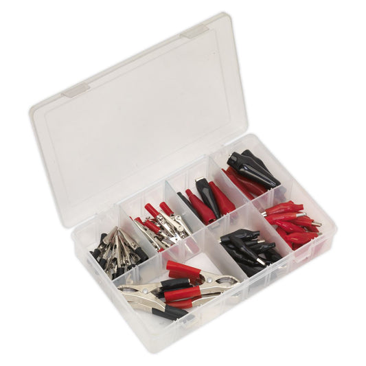 Sealey AB023CA Crocodile Clip Assortment 60pc Black & Red Sealey