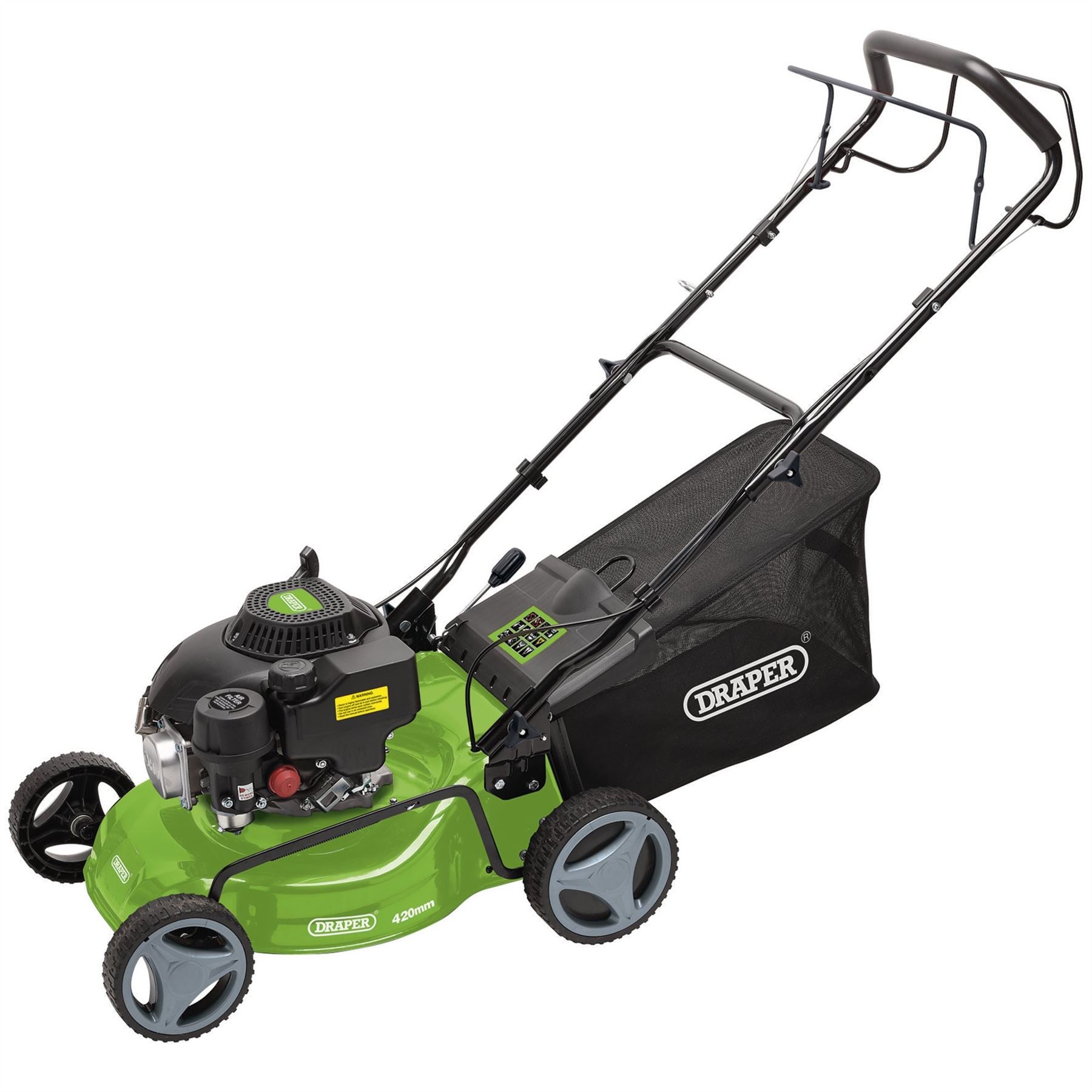 Draper 08671 Steel Deck Petrol Lawn Mower 420mm 132cc/3.3HP Draper