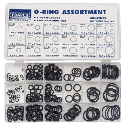 Draper 56377 O-Ring Assortment 225 Piece Draper