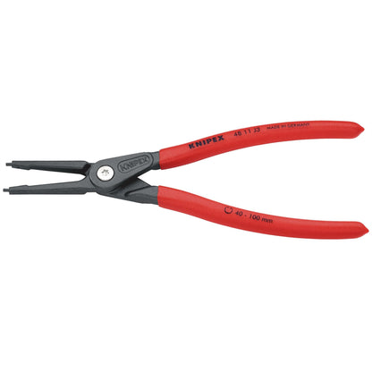 Knipex 75080 48 11 J3 SB Precision Circlip Pliers for internal circlips in bore holes with non-slip plastic coating grey atramentized 225mm Knipex