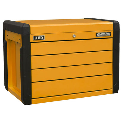 Sealey APPD4O 4-Drawer Push-to-Open Topchest with Ball-Bearing Slides - Orange Sealey