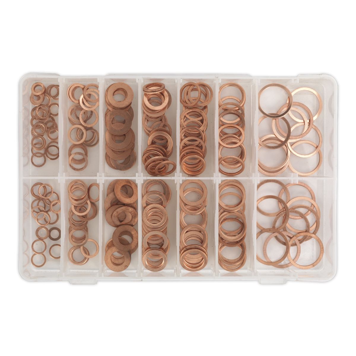 Sealey AB027CW Diesel Injector Copper Washer Assortment 250pc - Metric Sealey